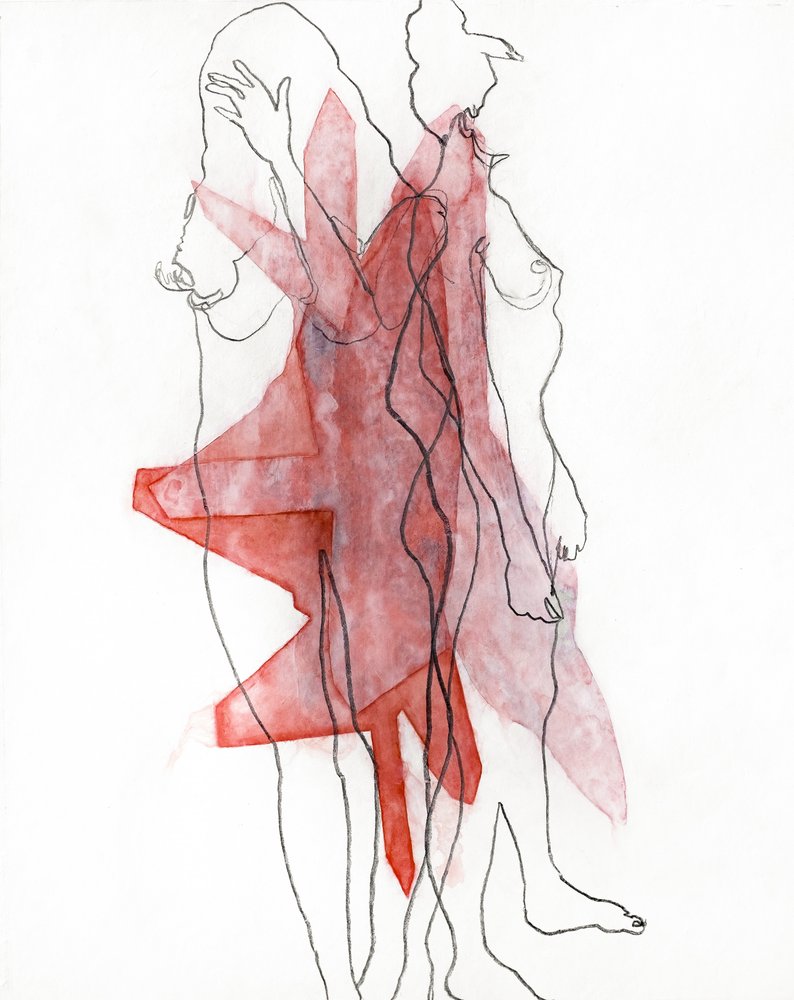 Formes fluides en rouge - Joshua Hoskins