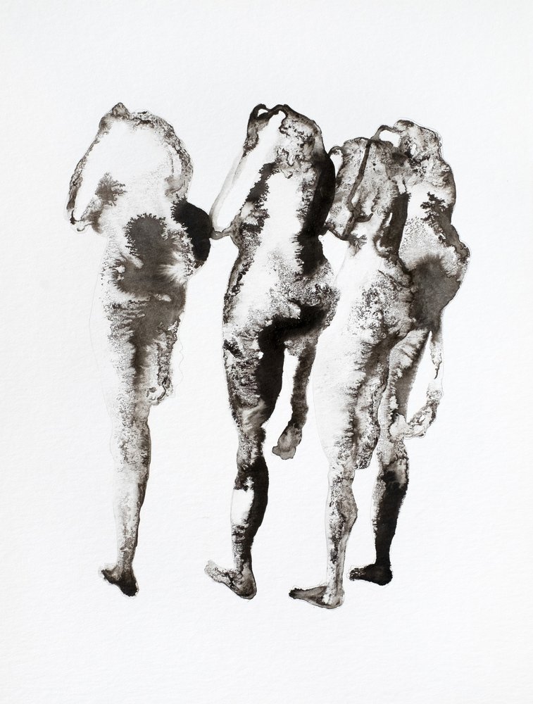 Trois figures en encre - Joshua Hoskins