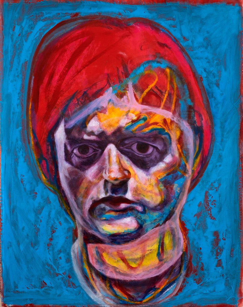 Portrait abstrait aux couleurs vives - Joshua Hoskins