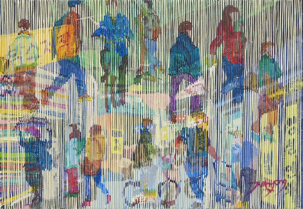 Foule urbaine abstraite - Jukyong Park