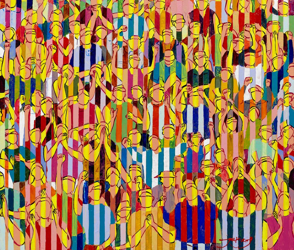 Une foule en liesse et enthousiaste - Jukyong Park