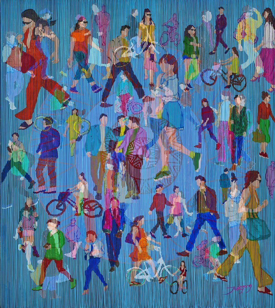 Une foule urbaine animée - Jukyong Park