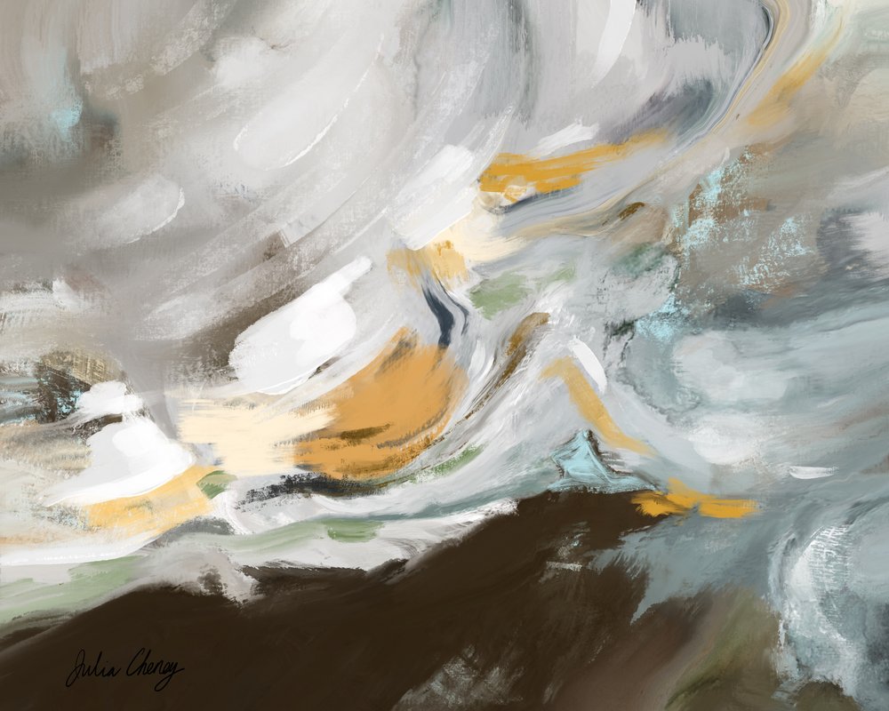 Paysage abstrait fluide - Julia Cheney