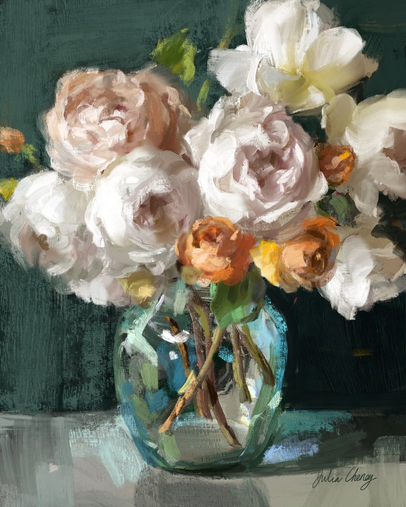 Nature morte florale délicate - Julia Cheney