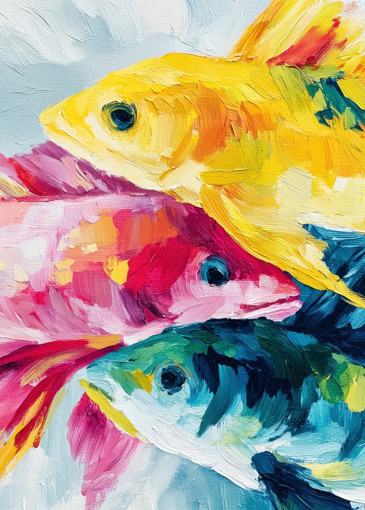 Trio de poissons colorés - Justyna Jaszke
