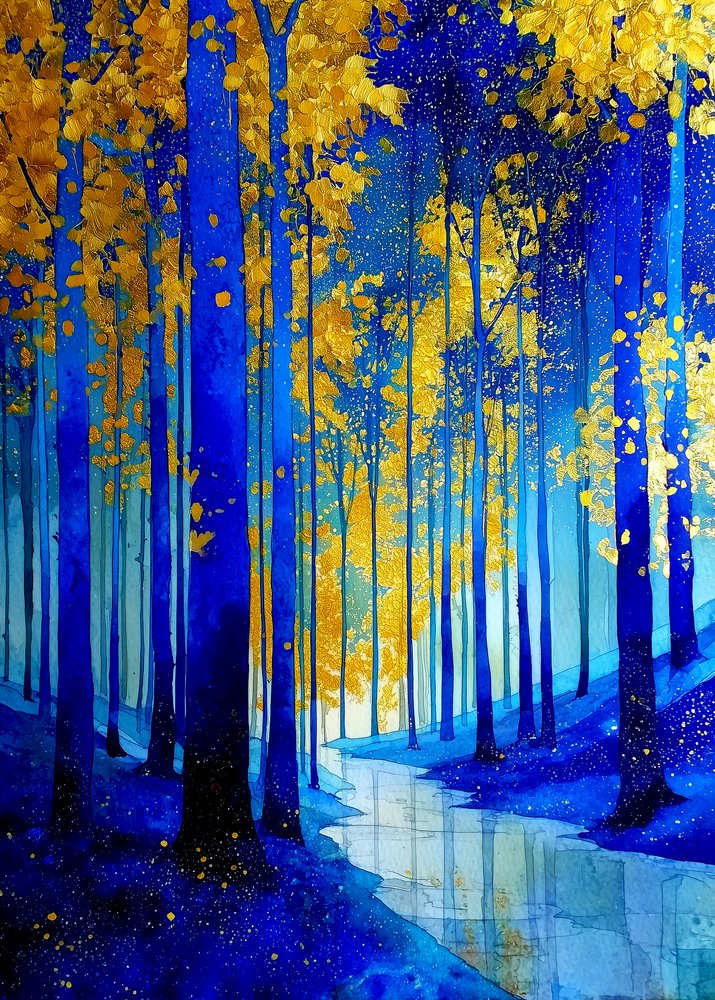 La forêt bleue dorée - Justyna Jaszke