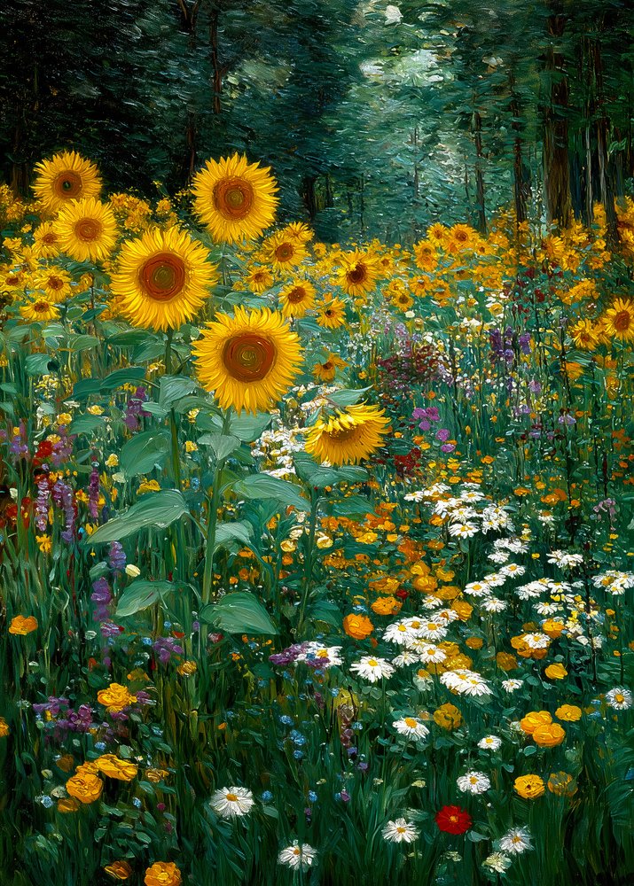 Lisière de la forêt des tournesols dorés - Justyna Jaszke