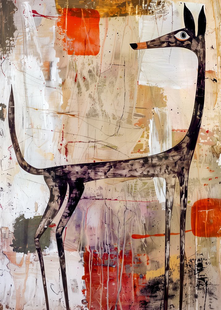 Lévrier abstrait moderne - Justyna Jaszke