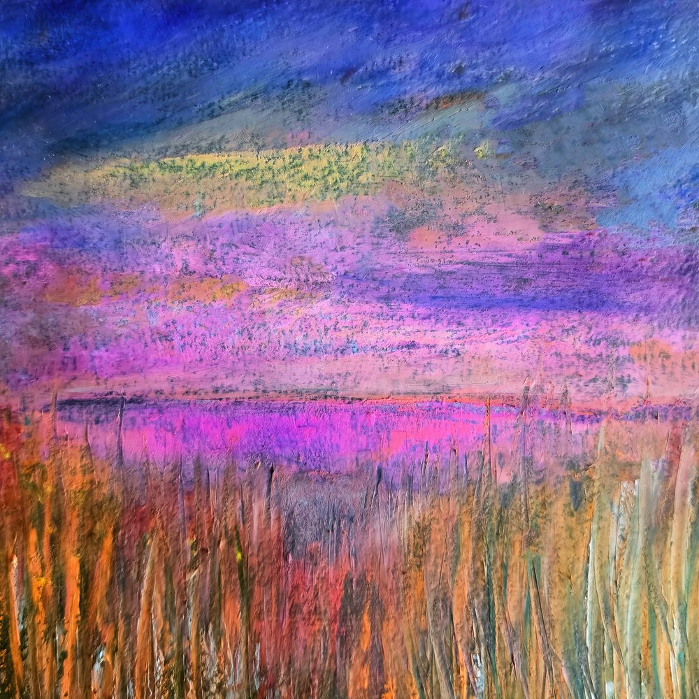 Marais du coucher de soleil pourpre - Justyna Jaszke