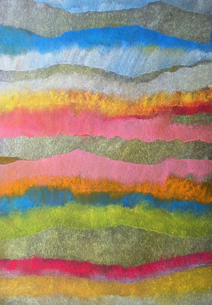 Paysage abstrait aux couleurs vives - Justyna Jaszke
