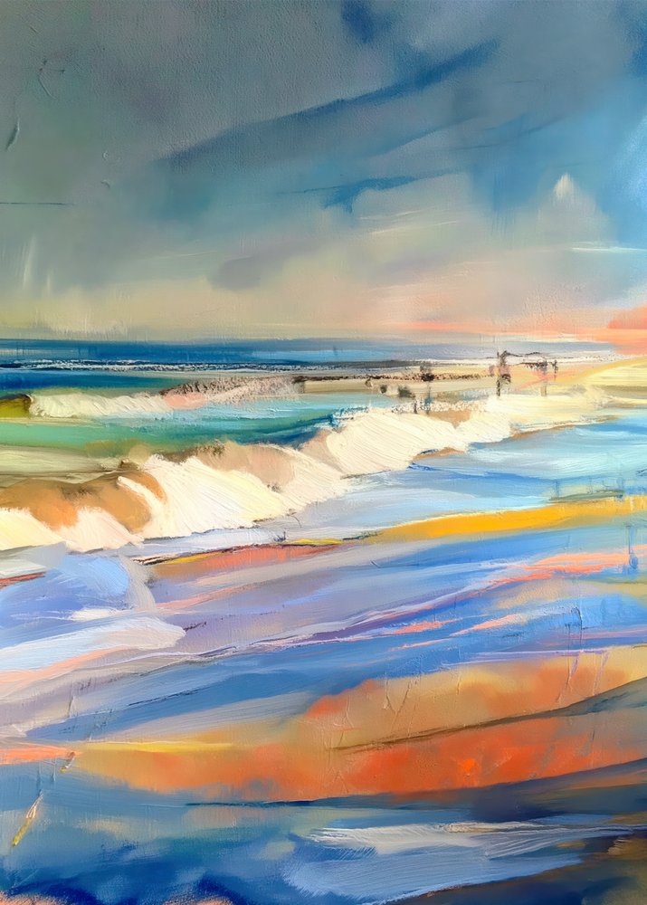 Un coucher de soleil éclatant sur la côte - Justyna Jaszke
