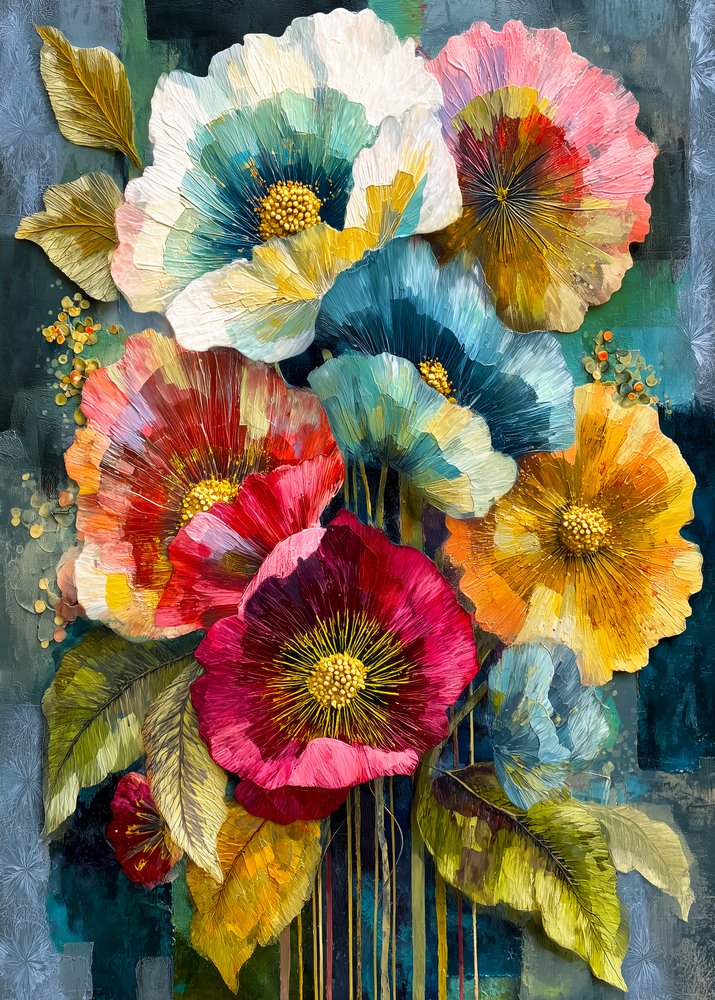 Peinture de coquelicots aux couleurs vives - Justyna Jaszke