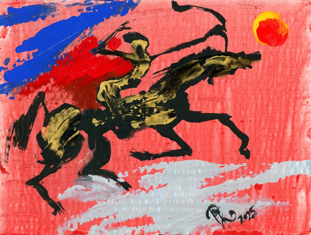 Cheval guerrier au galop - Kanat Ibragimov