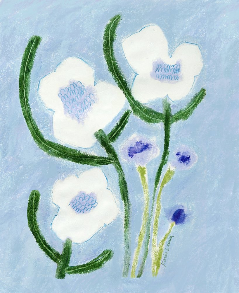 Fleurs bleu pastel - Karin Lauria