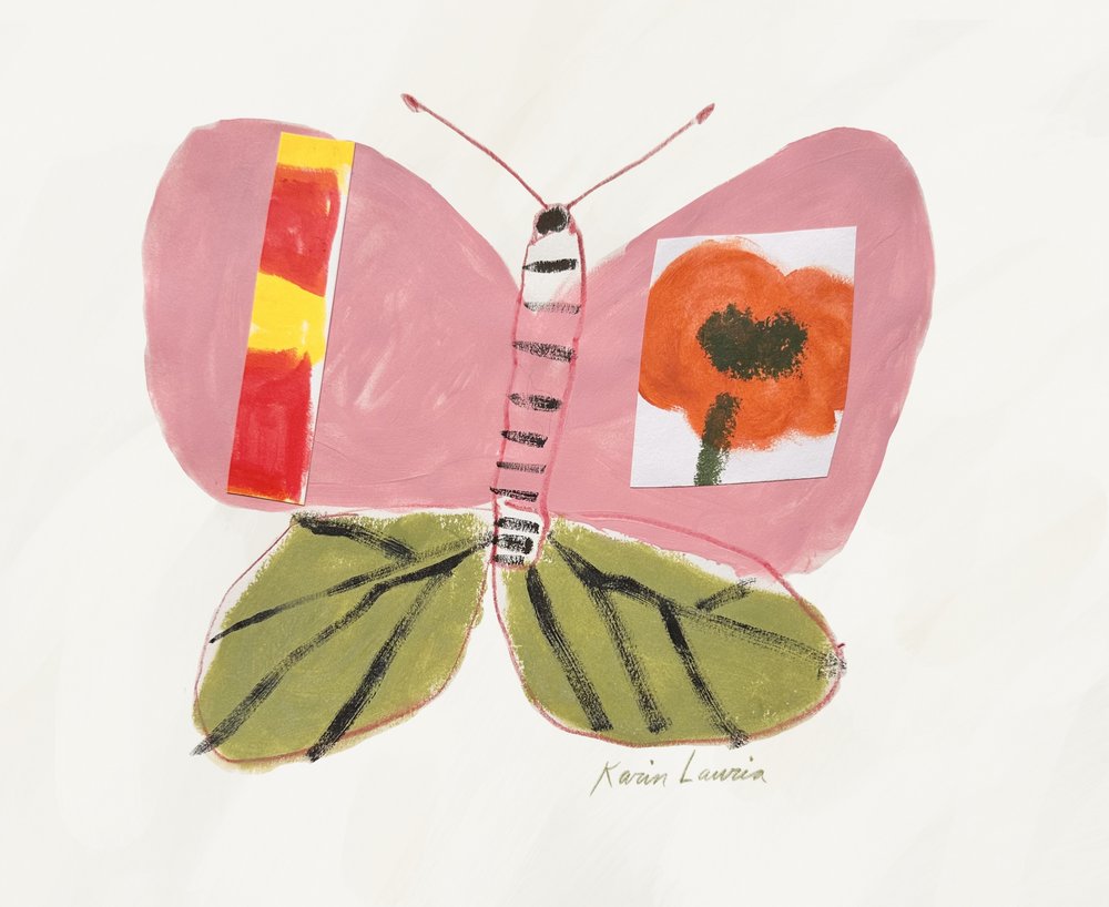 Pavot papillon rose - Karin Lauria