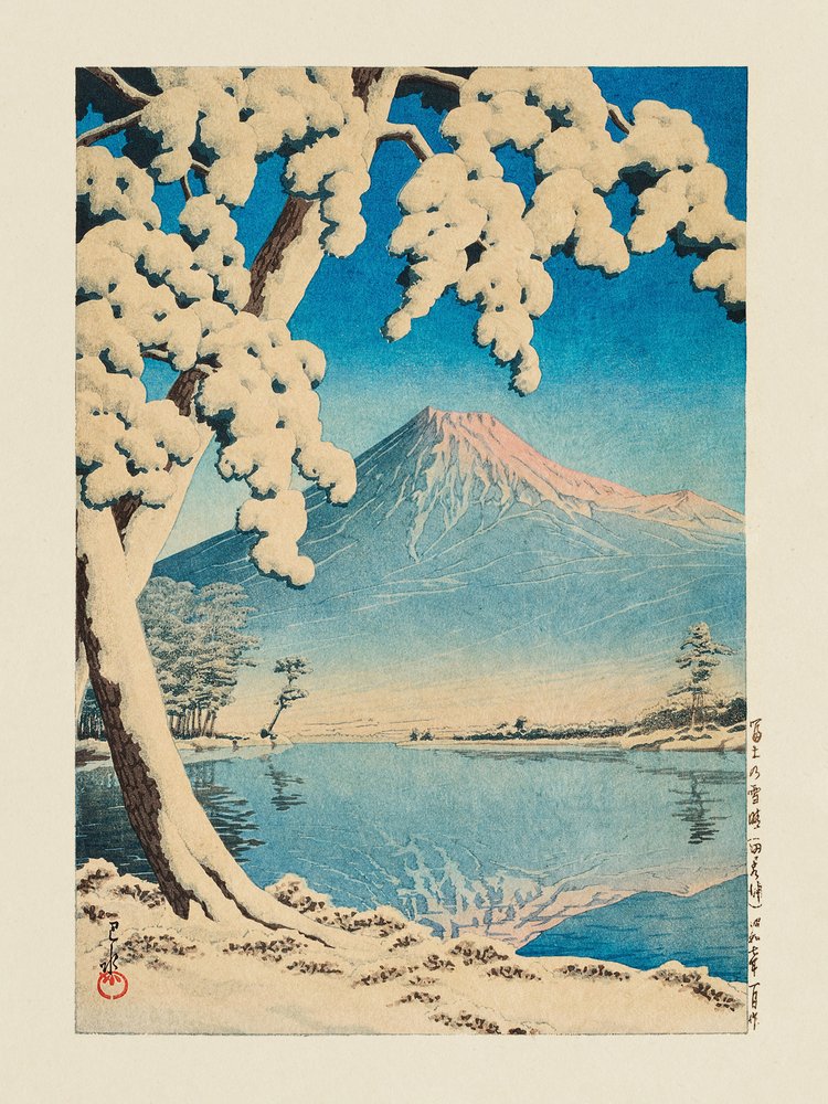 Fuji sous la neige, Tagonoura (1932) - Kawase Hasui