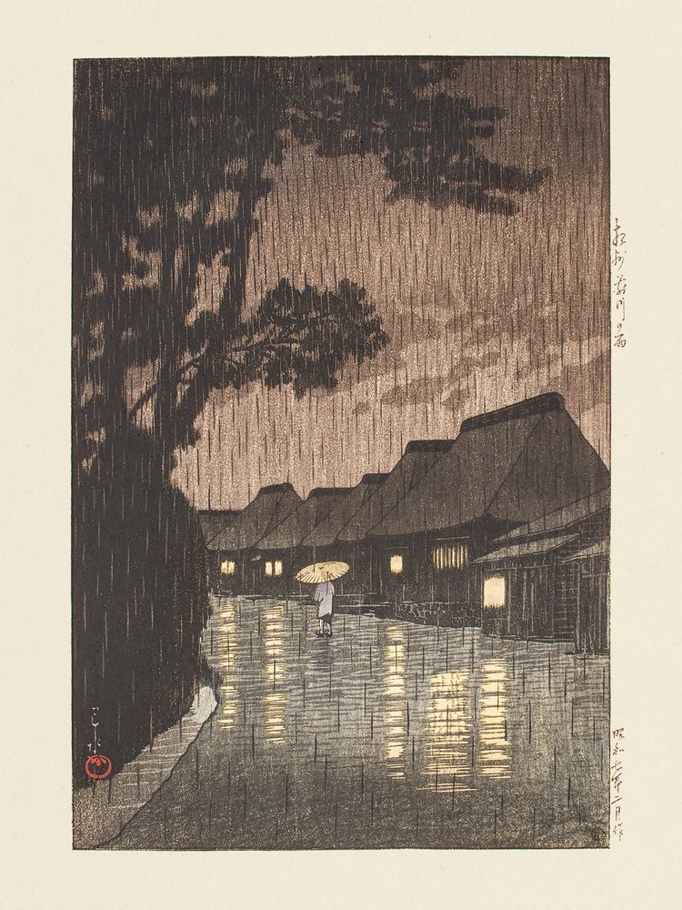 Soshu Maekawa No Ame (Pluie à Maekawa, province de Sagami) (1932) - Kawase Hasui