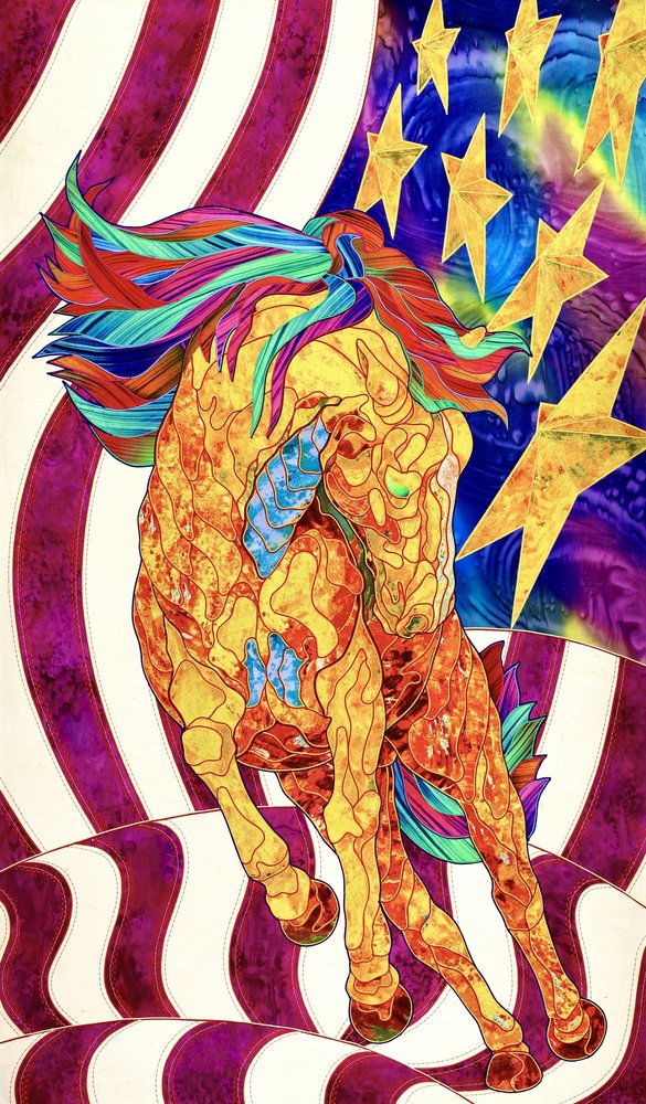 Drapeau patriotique avec un cheval - Kostyantin Malginov
