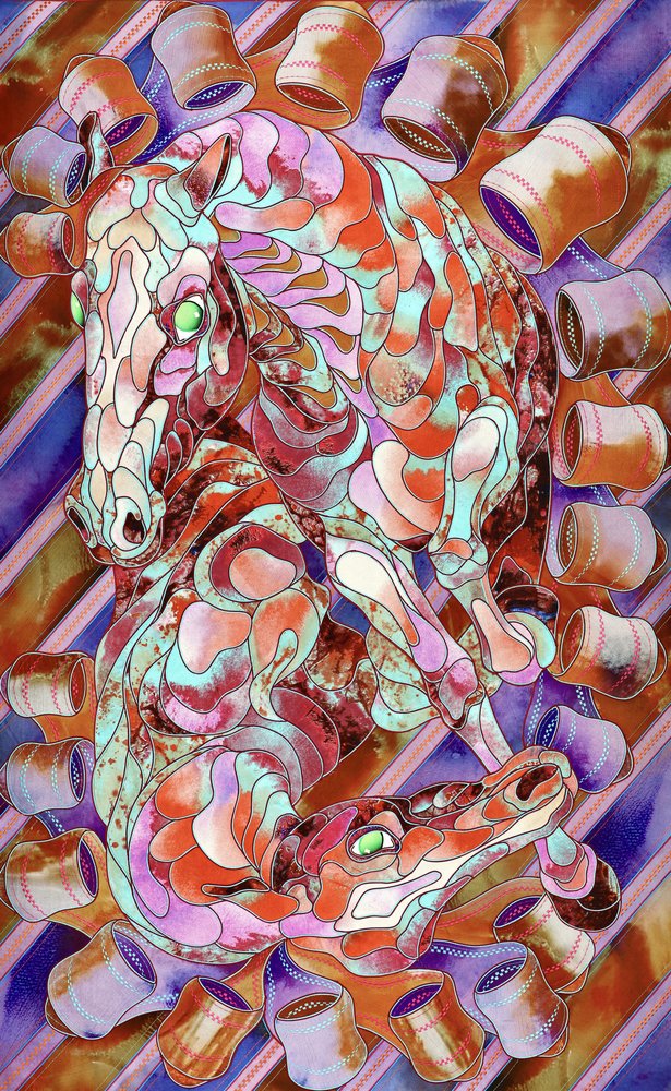 Des chevaux aux vitraux aux couleurs vives - Kostyantin Malginov