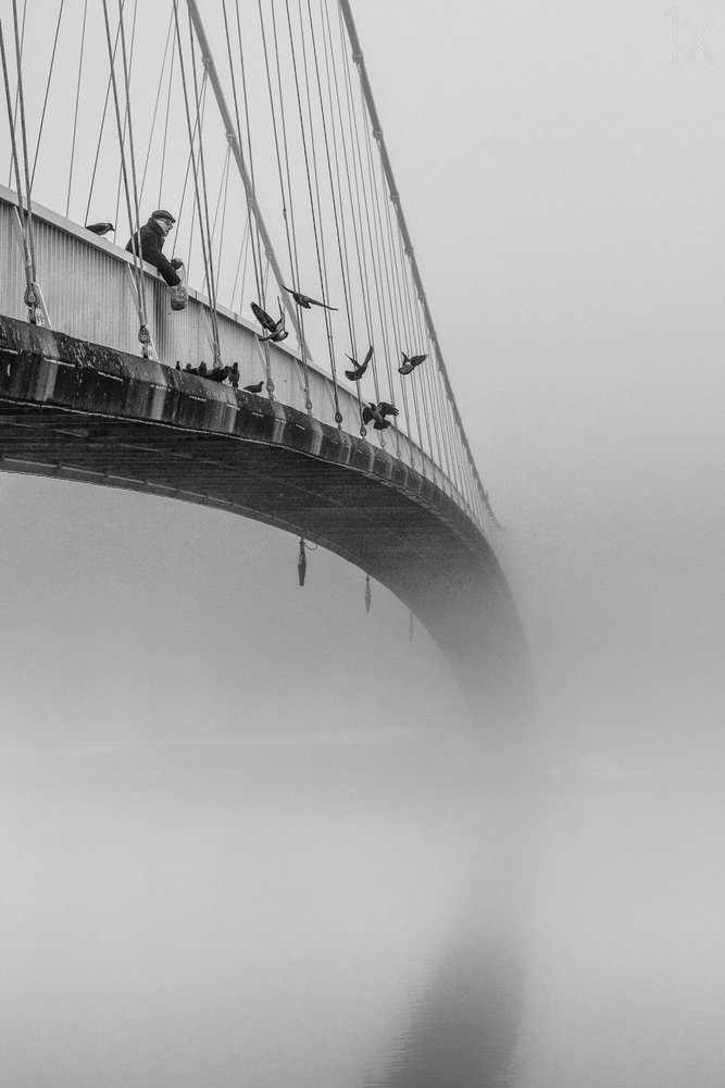 Un homme sur le pont de Misty - Krunoslav Nevistic