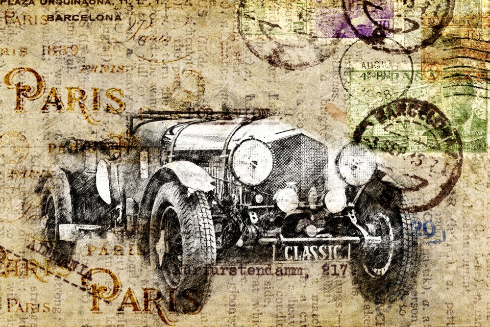 Antique car - Lembayung senja studio [Vintage Poster]