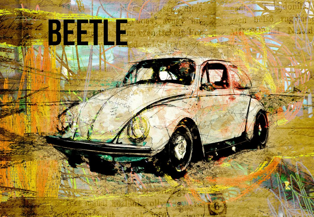 Golden Beetle Classic - Lembayung senja studio [Vintage Poster]