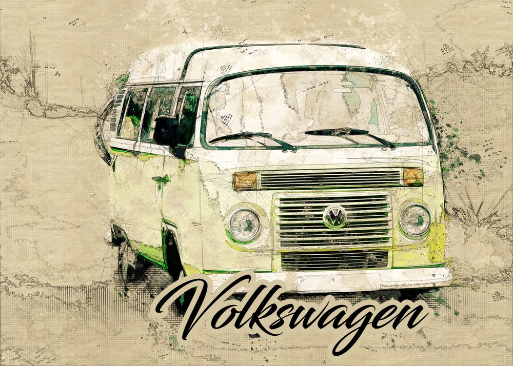 Camionnette de voyage vintage - Lembayung senja studio [Vintage Poster]