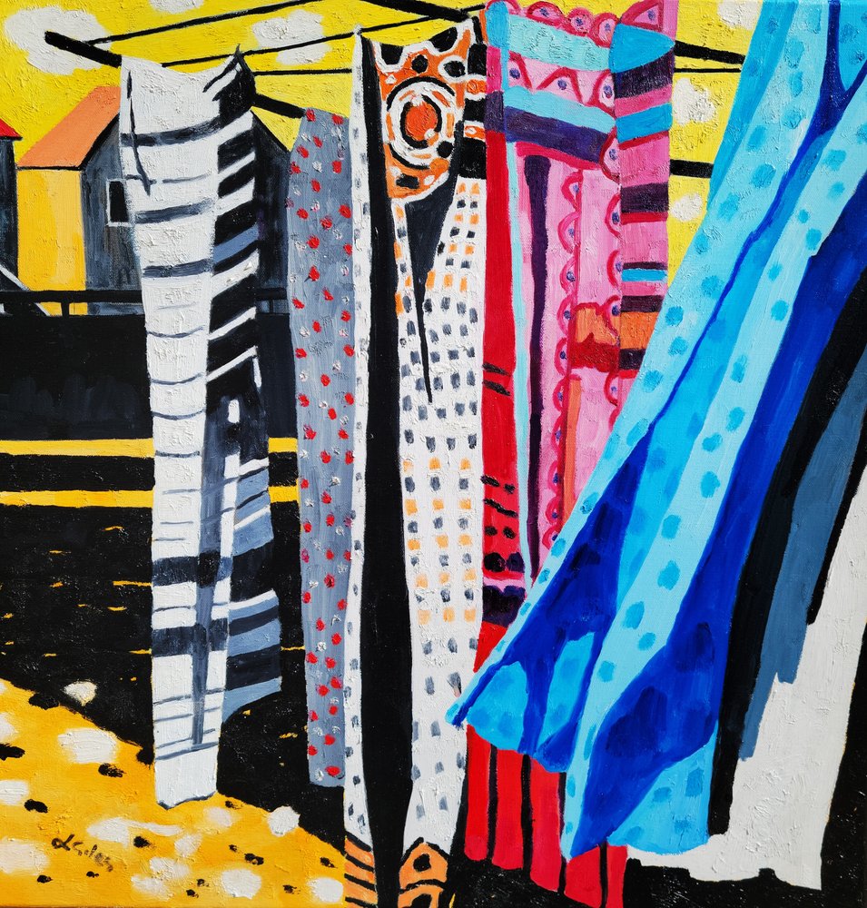 Une journée de lessive haute en couleurs - Lesley Giles