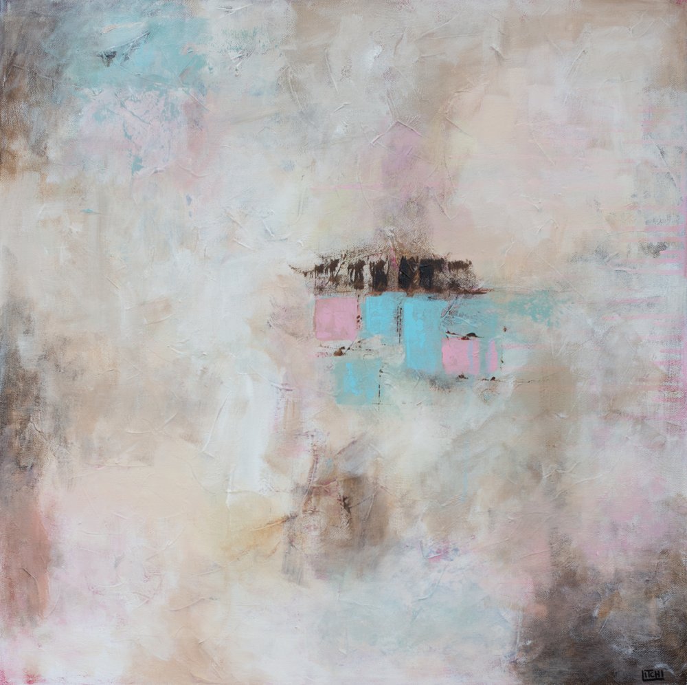 Formes abstraites roses et bleues - Lillian Christiansson