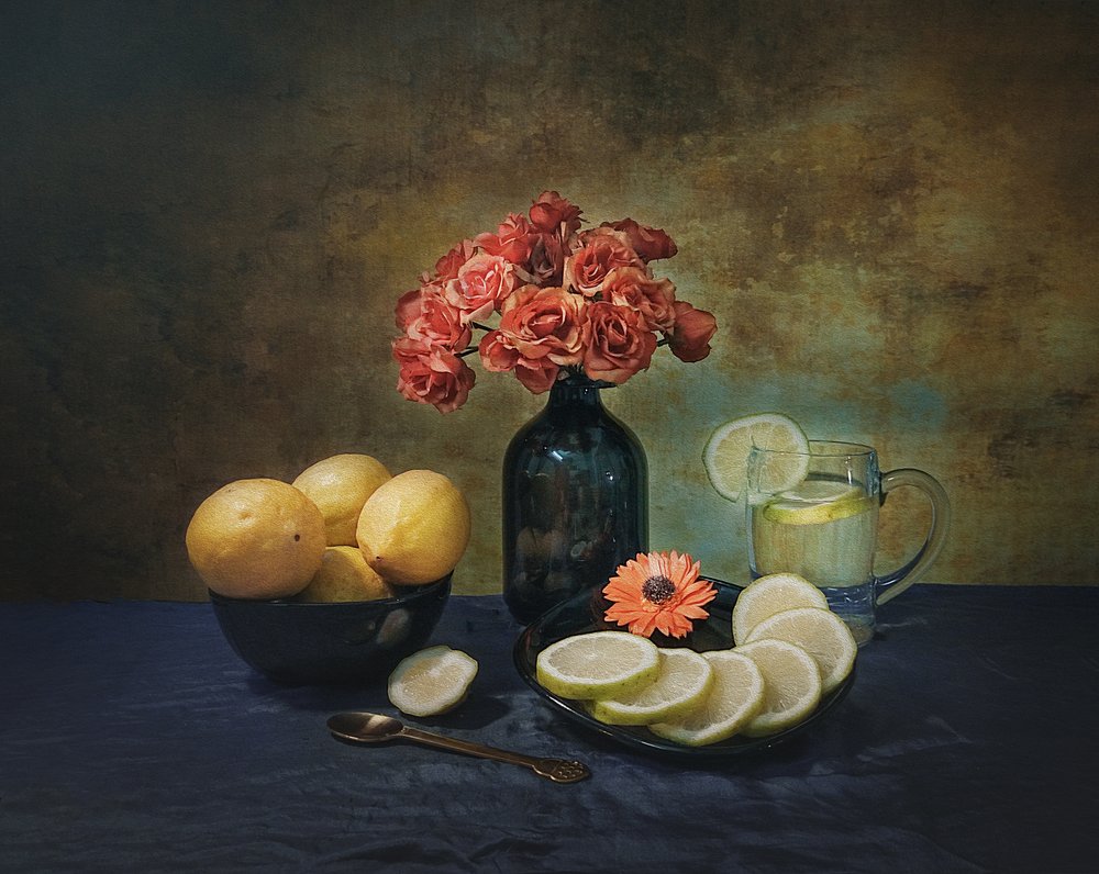Citrons et roses élégants - Liu Xing
