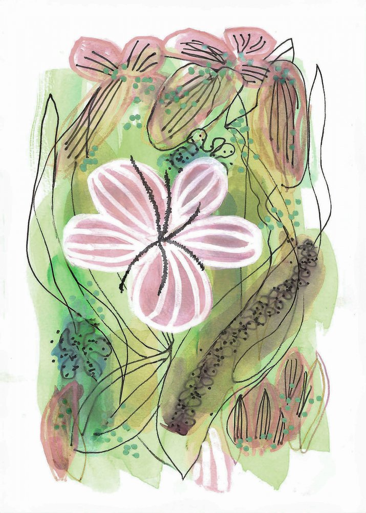 Motif floral rose abstrait - Lori Ann Folz