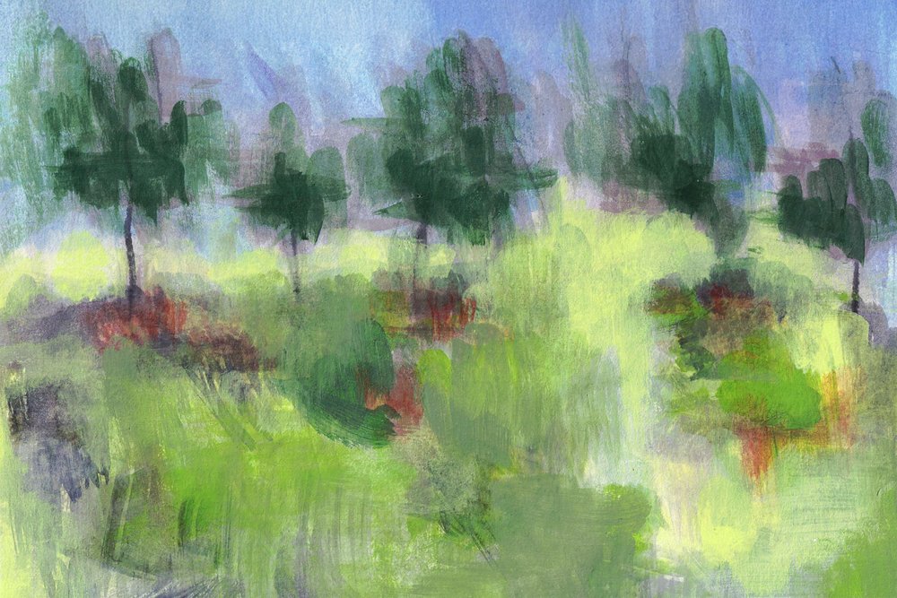 Arbres verts impressionnistes - Lori Ann Folz