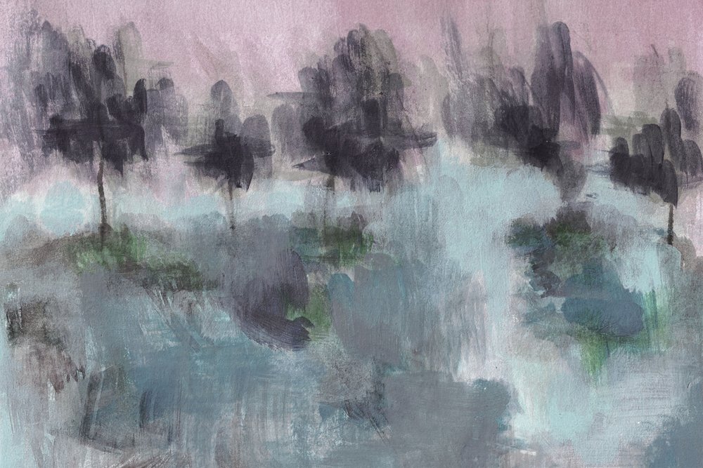 Abstraction de la forêt brumeuse - Lori Ann Folz