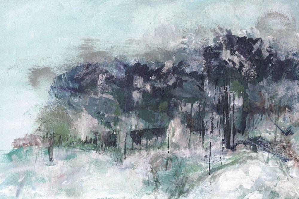 Forêt hivernale brumeuse - Lori Ann Folz
