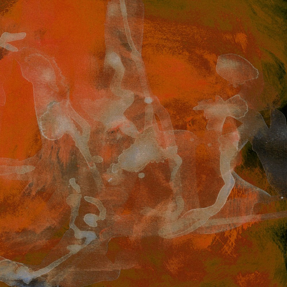 Flux abstrait orange vif - Lori Ann Folz
