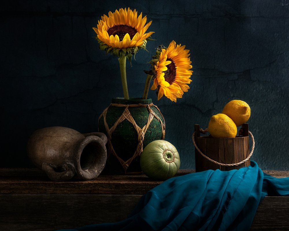 Tournesols et citrons rustiques - Louie Luo