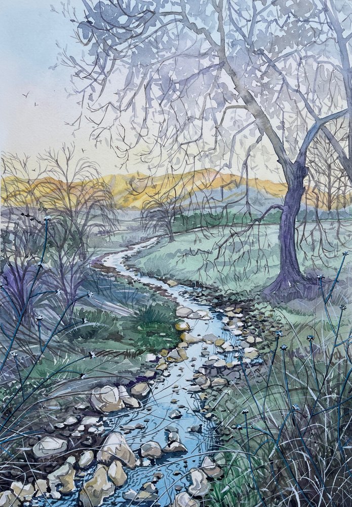 Ruisseau sinueux au lever du soleil - Luisa Millicent