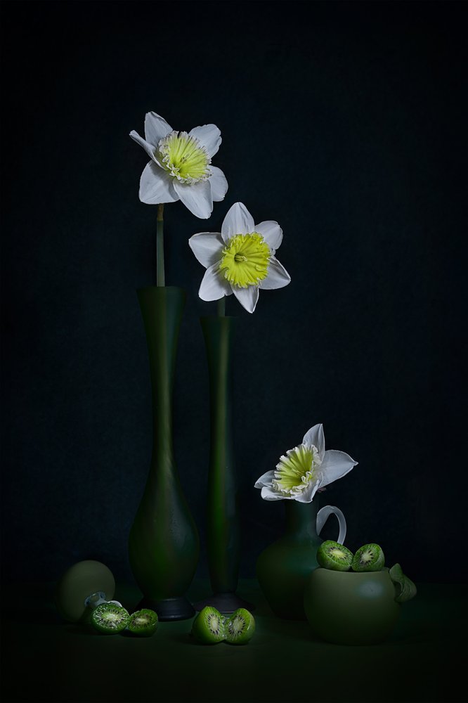Nature morte aux jonquilles vertes - Lydia Jacobs