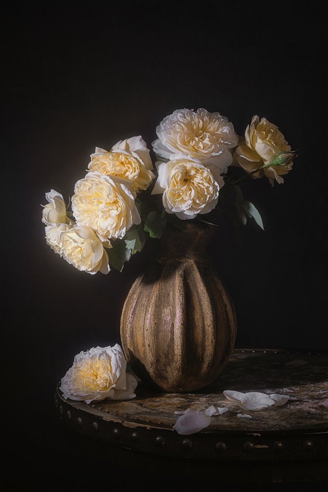 Nature morte élégante aux roses - Lydia Jacobs