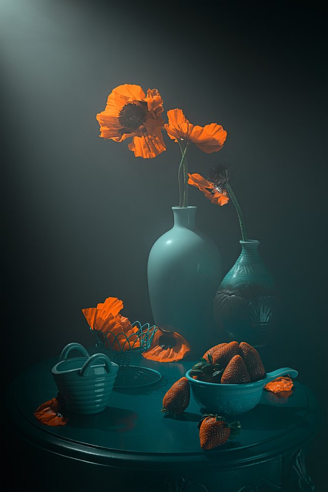 Coquelicots et fraises mélancoliques - Lydia Jacobs