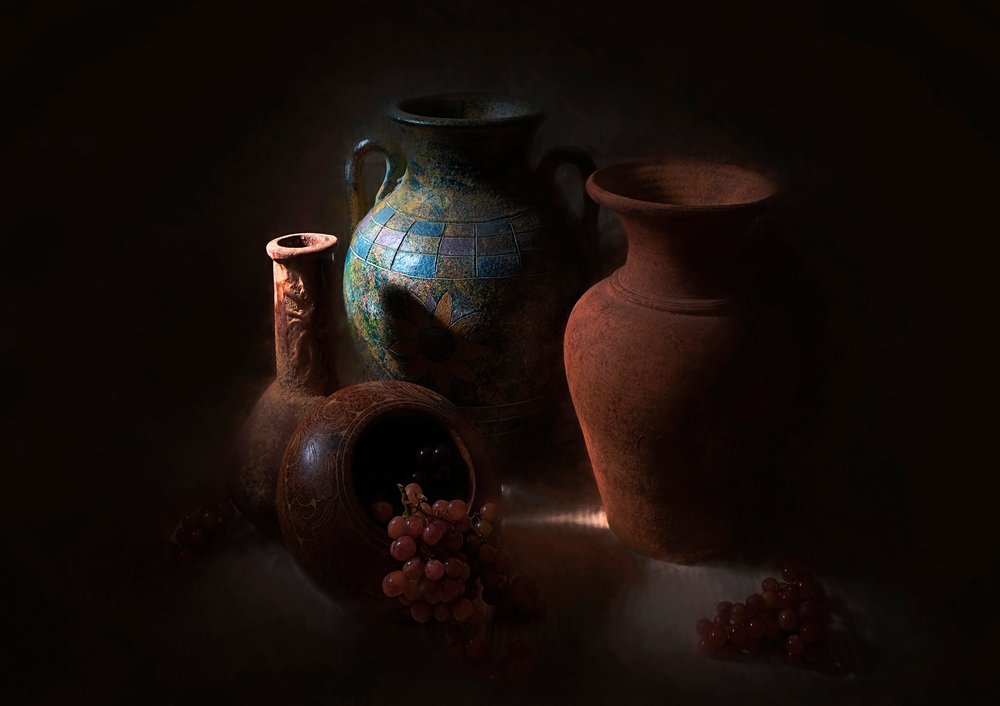 Grappes de raisin en poterie rustique - Lydia Jacobs