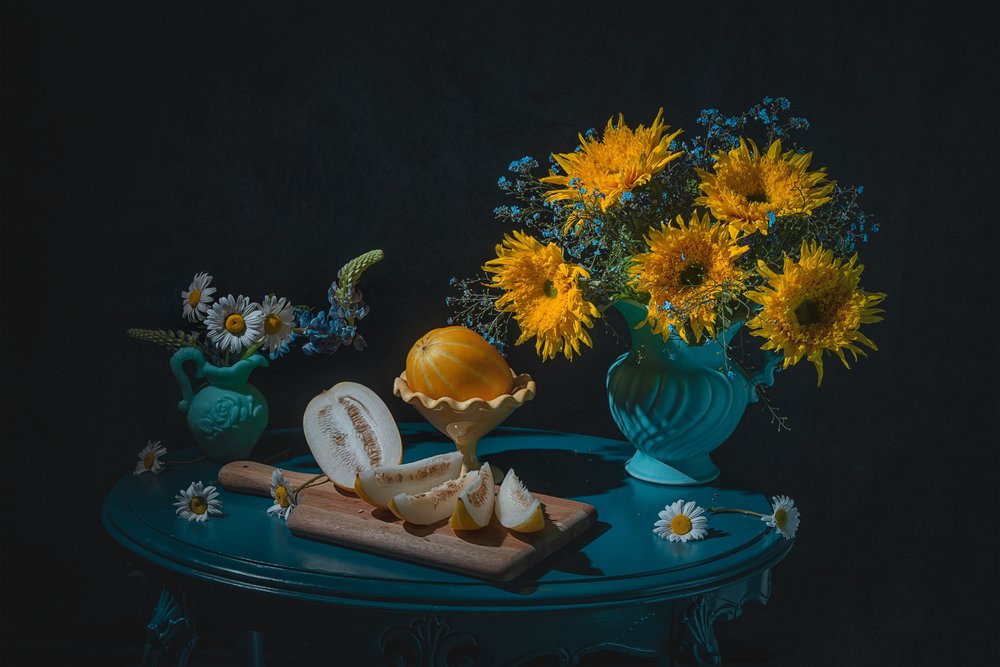 Tournesols éclatants et melon - Lydia Jacobs
