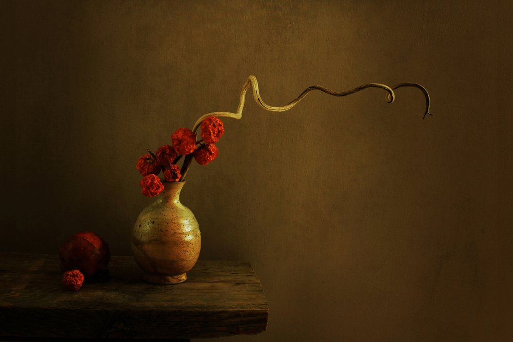 Nature morte botanique sombre - Margaret Halaby