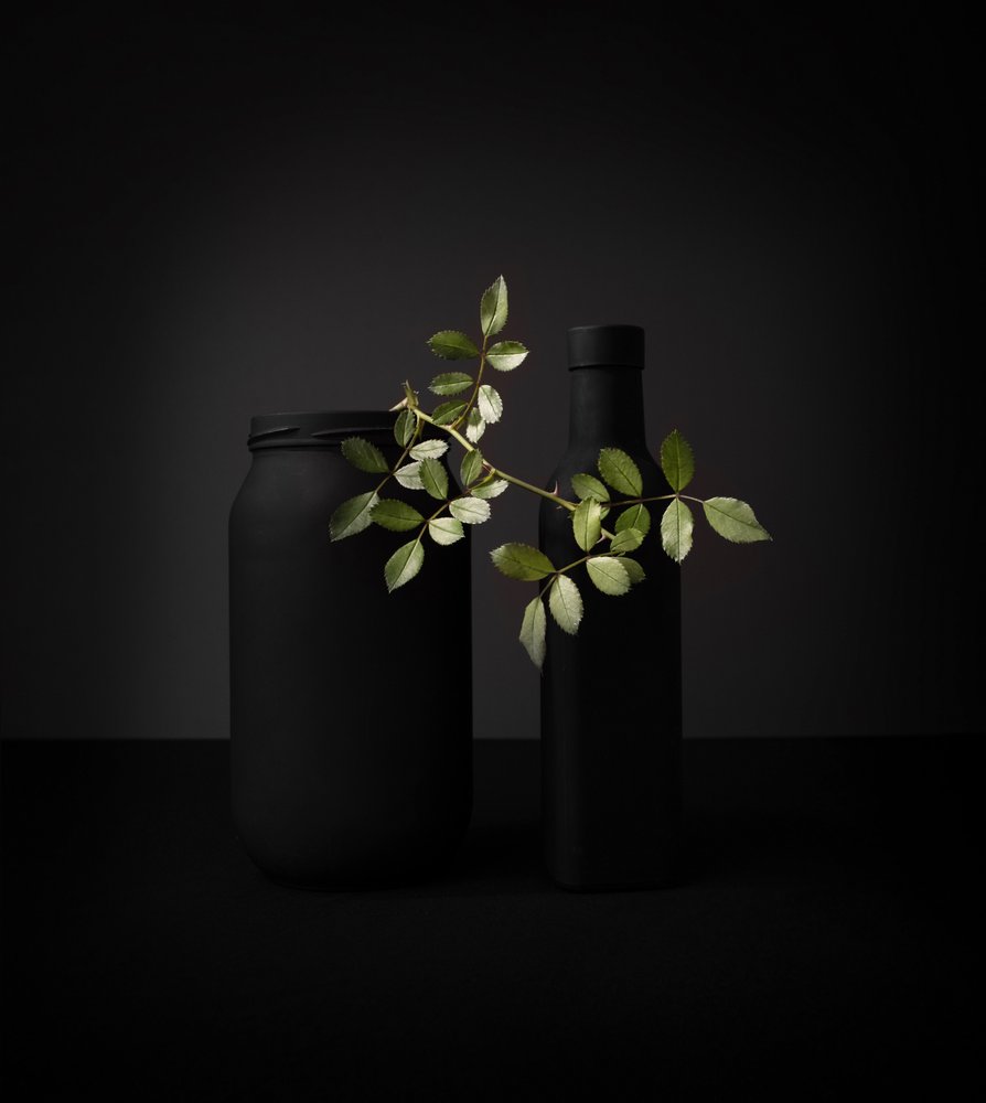 Objets noirs, branche verte - Margareth Perfoncio