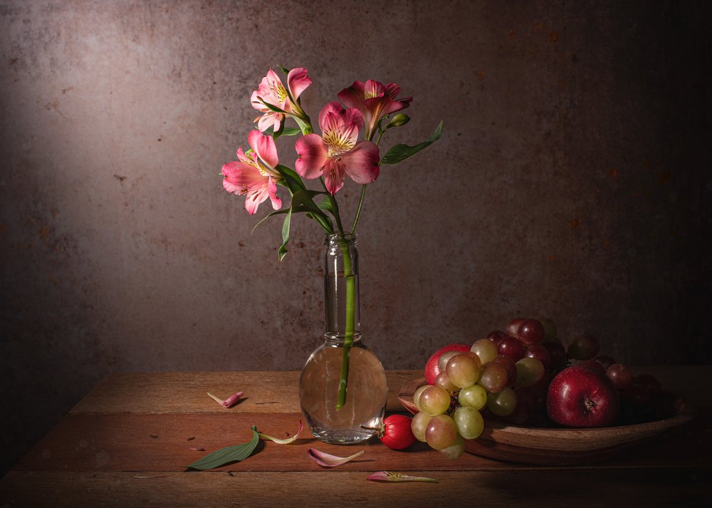 Nature morte florale et fruitée spectaculaire - Margareth Perfoncio
