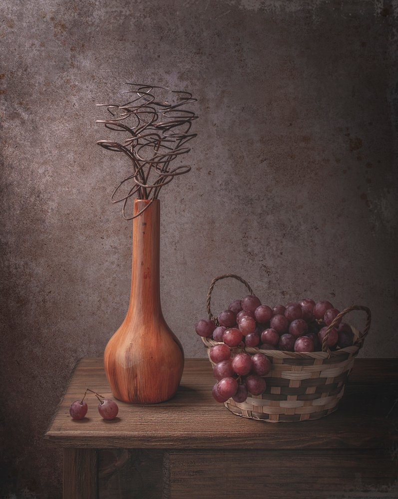 Nature morte aux raisins rustiques - Margareth Perfoncio