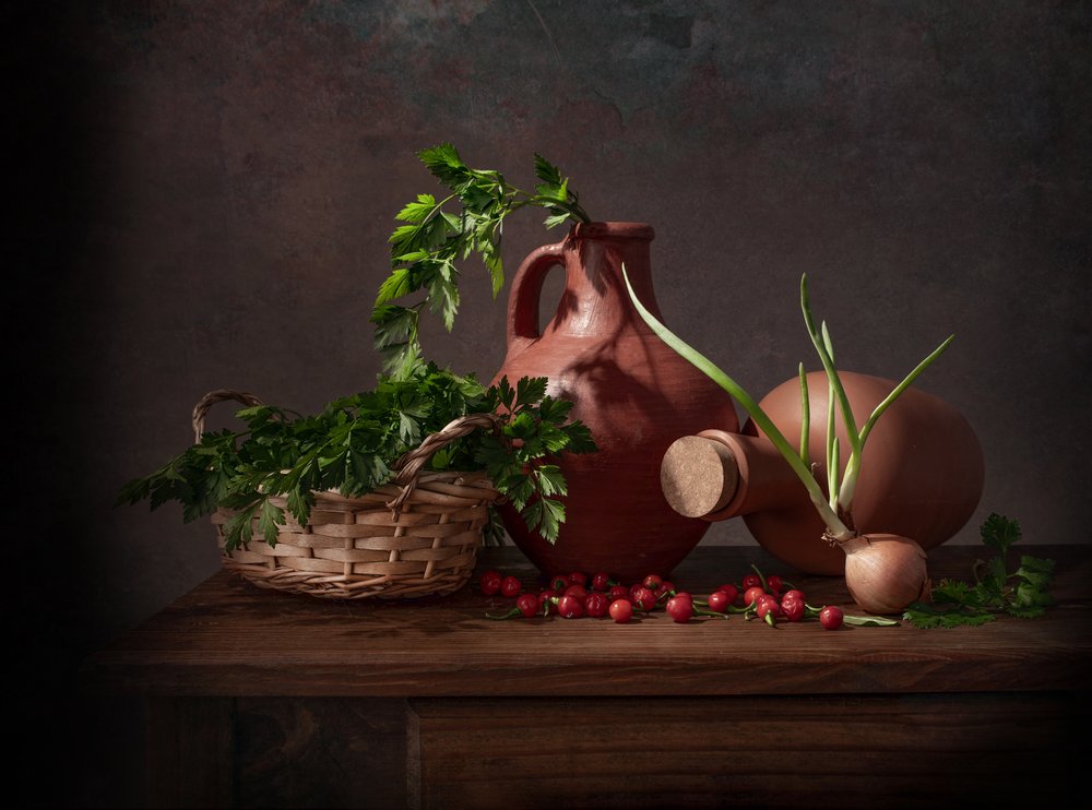 Nature morte dans une cuisine rustique - Margareth Perfoncio