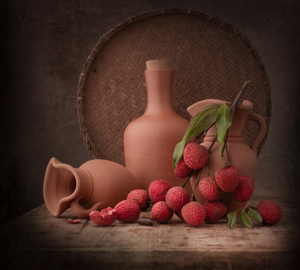 Nature morte rustique au litchi - Margareth Perfoncio