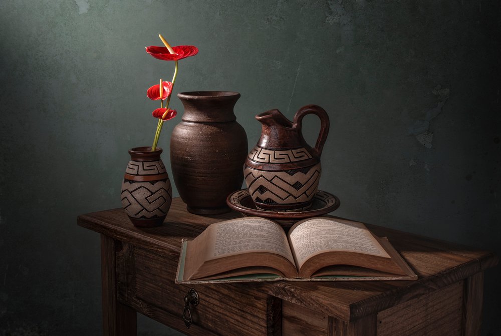 Nature morte en poterie rustique - Margareth Perfoncio
