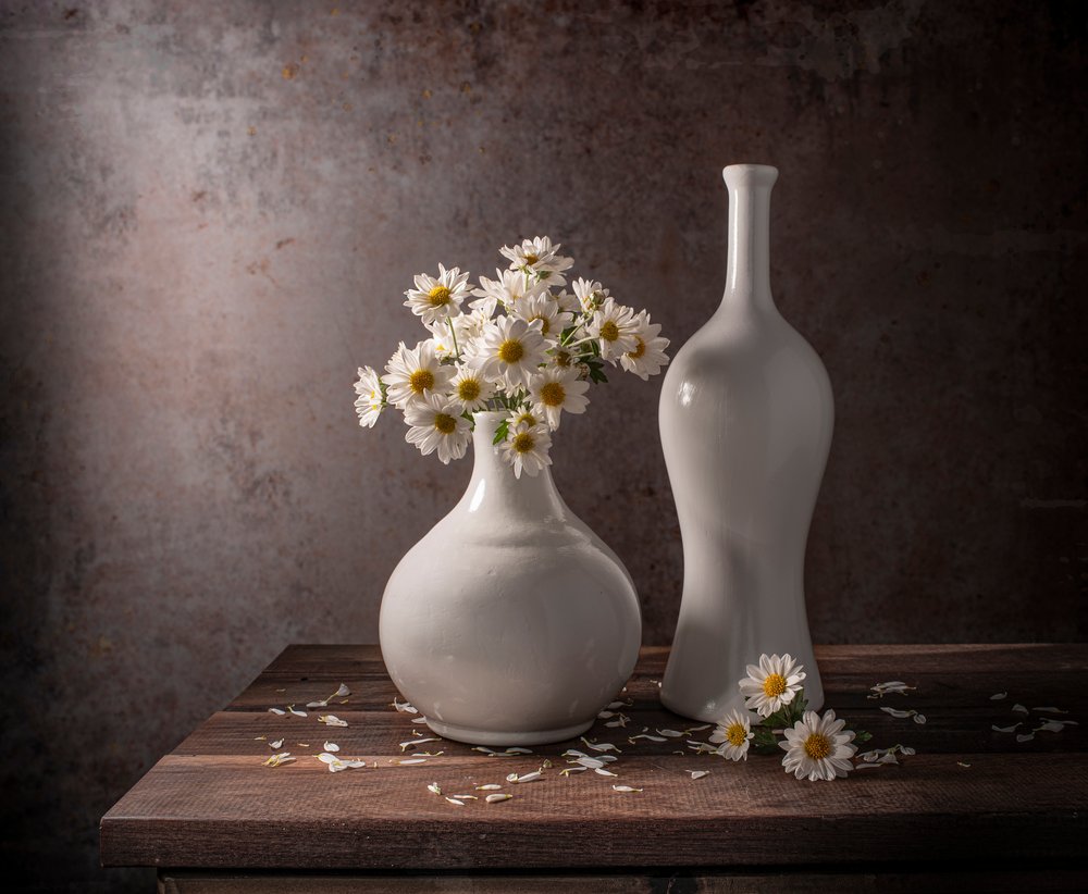 Nature morte aux marguerites blanches - Margareth Perfoncio